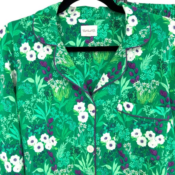 Bed Head PJs Forever Floral Classic Stretch Jersey PJ Set Green Purple Size XS - Picture 3 of 14